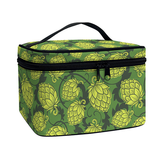 Cartoon Hop Cone Pattern Print Travel Makeup Bag