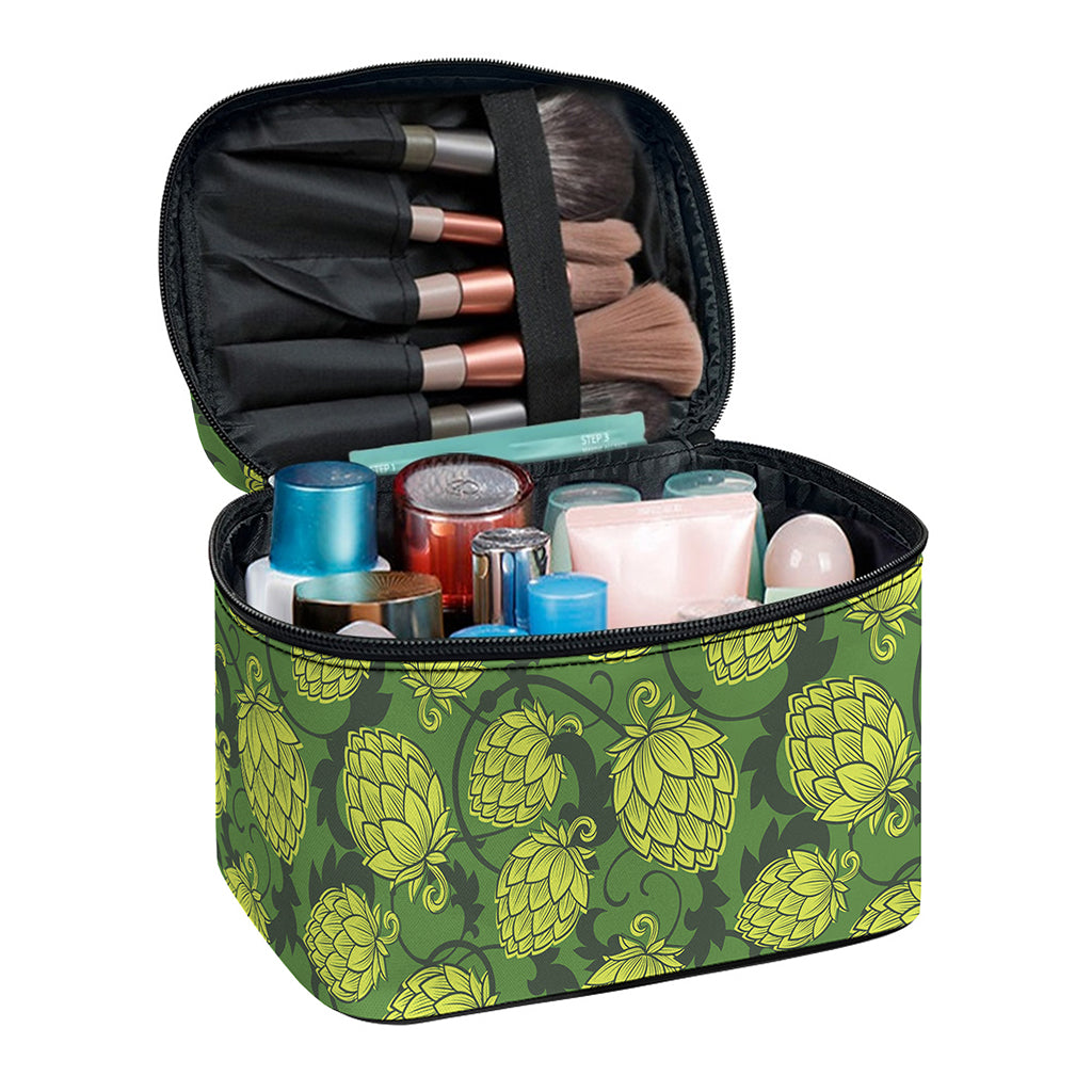Cartoon Hop Cone Pattern Print Travel Makeup Bag