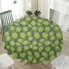 Cartoon Hop Cone Pattern Print Waterproof Round Tablecloth