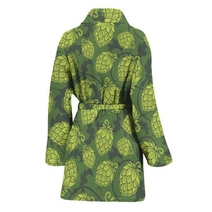 Cartoon Hop Cone Pattern Print Women's Bathrobe