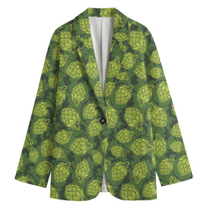 Cartoon Hop Cone Pattern Print Women's Blazer