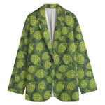 Cartoon Hop Cone Pattern Print Women's Cotton Blazer