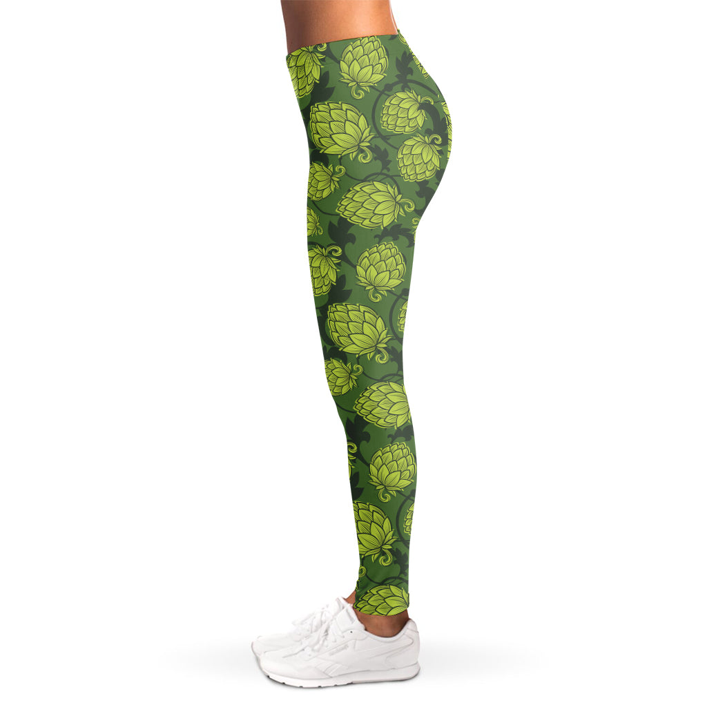 Cartoon Hop Cone Pattern Print Women's Leggings