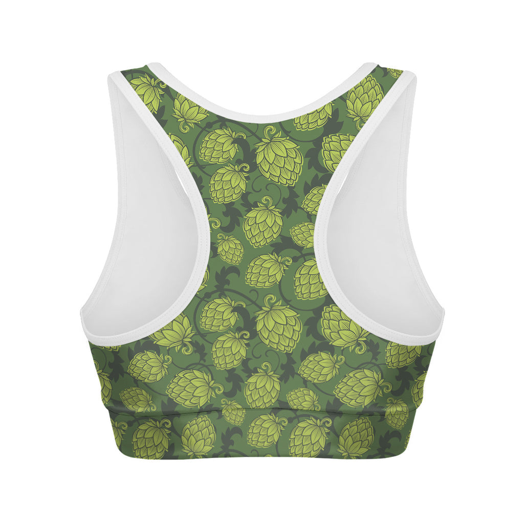 Cartoon Hop Cone Pattern Print Women's Sports Bra