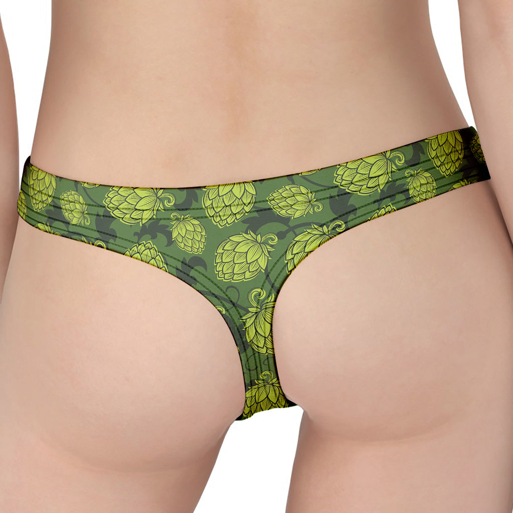 Cartoon Hop Cone Pattern Print Women's Thong