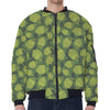 Cartoon Hop Cone Pattern Print Zip Sleeve Bomber Jacket