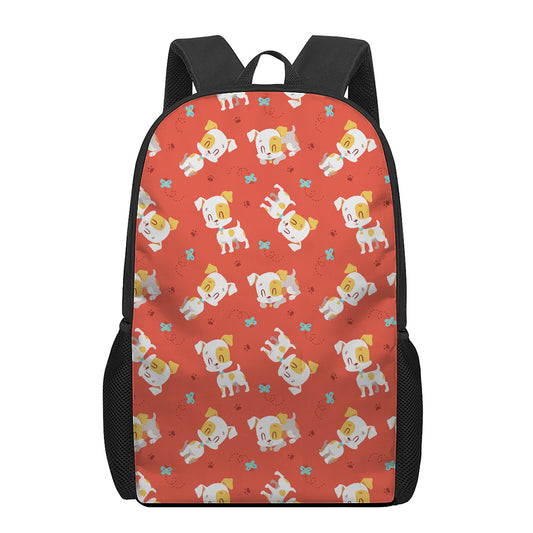Cartoon Jack Russell Terrier Print 17 Inch Backpack