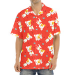 Cartoon Jack Russell Terrier Print Aloha Shirt