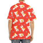 Cartoon Jack Russell Terrier Print Aloha Shirt