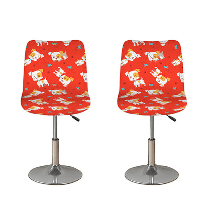 Cartoon Jack Russell Terrier Print Bar Stool Covers