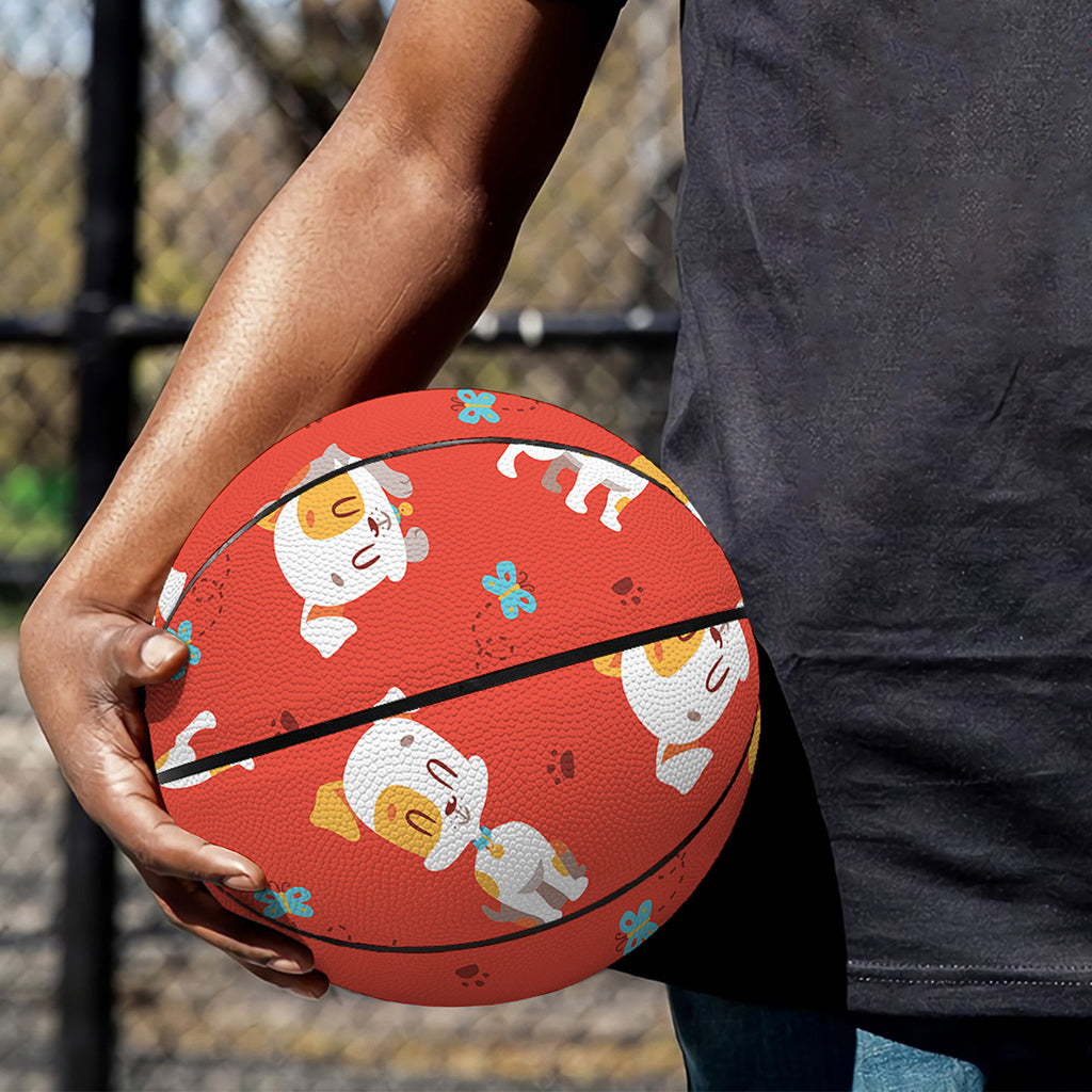 Cartoon Jack Russell Terrier Print Basketball