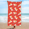 Cartoon Jack Russell Terrier Print Beach Towel