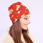 Cartoon Jack Russell Terrier Print Beanie