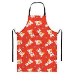 Cartoon Jack Russell Terrier Print Bib Apron With Pocket