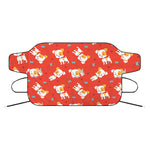 Cartoon Jack Russell Terrier Print Car Windshield Snow Cover