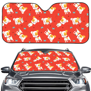 Cartoon Jack Russell Terrier Print Car Windshield Sun Shade