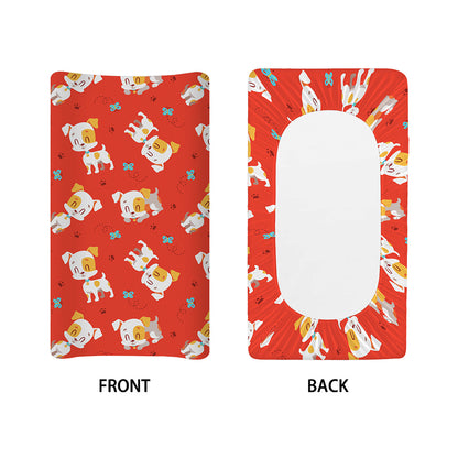 Cartoon Jack Russell Terrier Print Changing Pad Cover