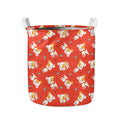 Cartoon Jack Russell Terrier Print Collapsible Laundry Basket