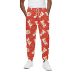 Cartoon Jack Russell Terrier Print Cotton Pants