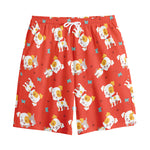 Cartoon Jack Russell Terrier Print Cotton Shorts
