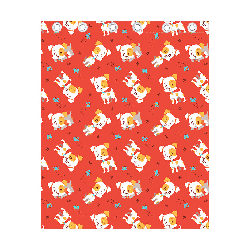 Cartoon Jack Russell Terrier Print Curtain