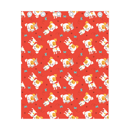 Cartoon Jack Russell Terrier Print Curtain
