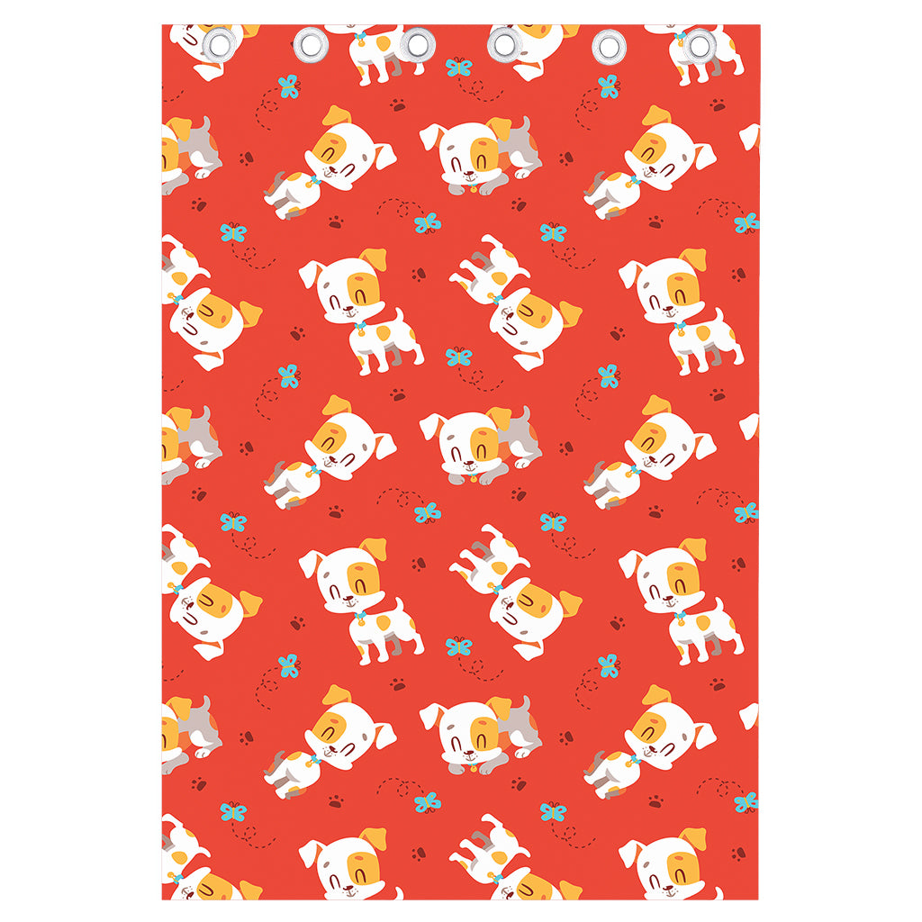 Cartoon Jack Russell Terrier Print Curtain