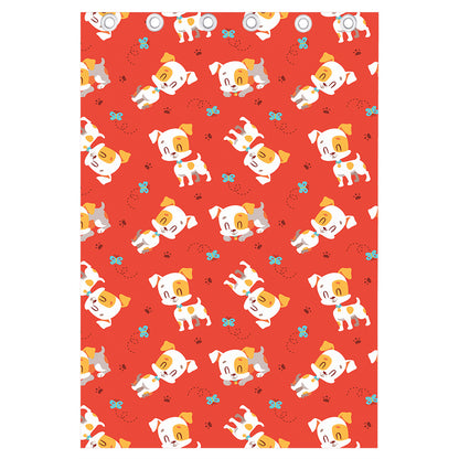 Cartoon Jack Russell Terrier Print Curtain