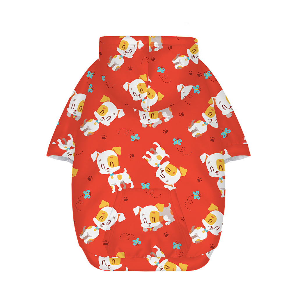 Cartoon Jack Russell Terrier Print Dog Zip Up Hoodie