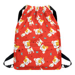 Cartoon Jack Russell Terrier Print Drawstring Backpack