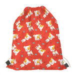 Cartoon Jack Russell Terrier Print Drawstring Bag