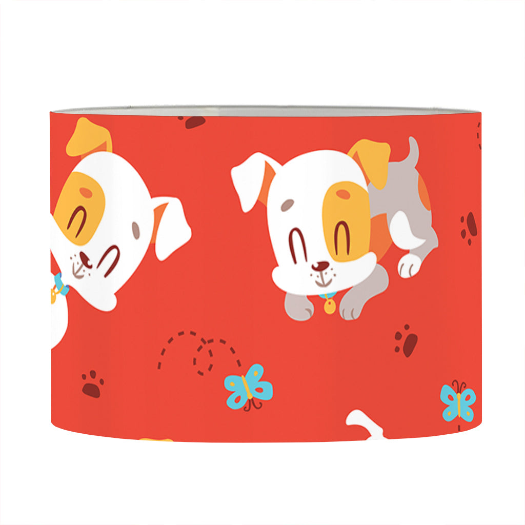 Cartoon Jack Russell Terrier Print Drum Lamp Shade
