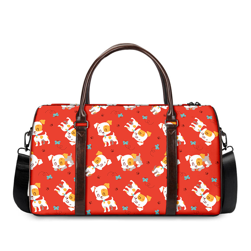 Cartoon Jack Russell Terrier Print Duffle Bag