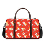 Cartoon Jack Russell Terrier Print Duffle Bag