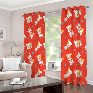 Cartoon Jack Russell Terrier Print Extra Wide Grommet Curtains