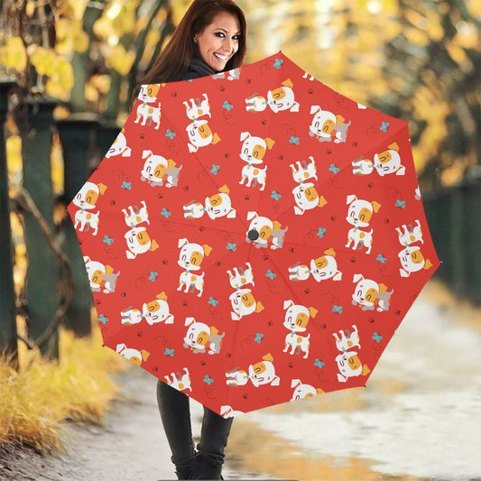 Cartoon Jack Russell Terrier Print Foldable Umbrella