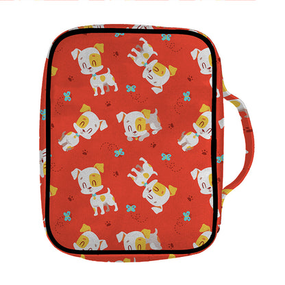 Cartoon Jack Russell Terrier Print Front Pocket Bible Bag