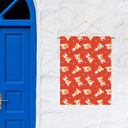 Cartoon Jack Russell Terrier Print Garden Flag