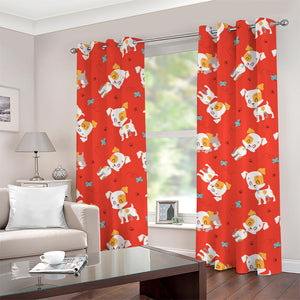 Cartoon Jack Russell Terrier Print Grommet Curtains