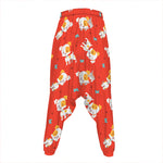 Cartoon Jack Russell Terrier Print Hammer Pants