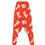 Cartoon Jack Russell Terrier Print Hammer Pants