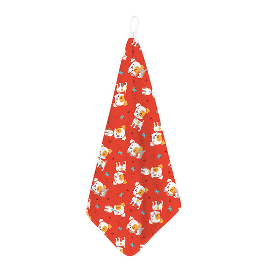 Cartoon Jack Russell Terrier Print Hand Towel