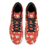 Cartoon Jack Russell Terrier Print High Top Leather Sneakers