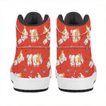 Cartoon Jack Russell Terrier Print High Top Leather Sneakers