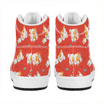 Cartoon Jack Russell Terrier Print High Top Leather Sneakers