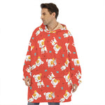 Cartoon Jack Russell Terrier Print Hoodie Blanket