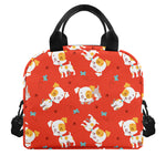 Cartoon Jack Russell Terrier Print Insulated Lunch Bag