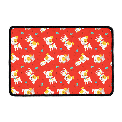 Cartoon Jack Russell Terrier Print Kitchen Mat
