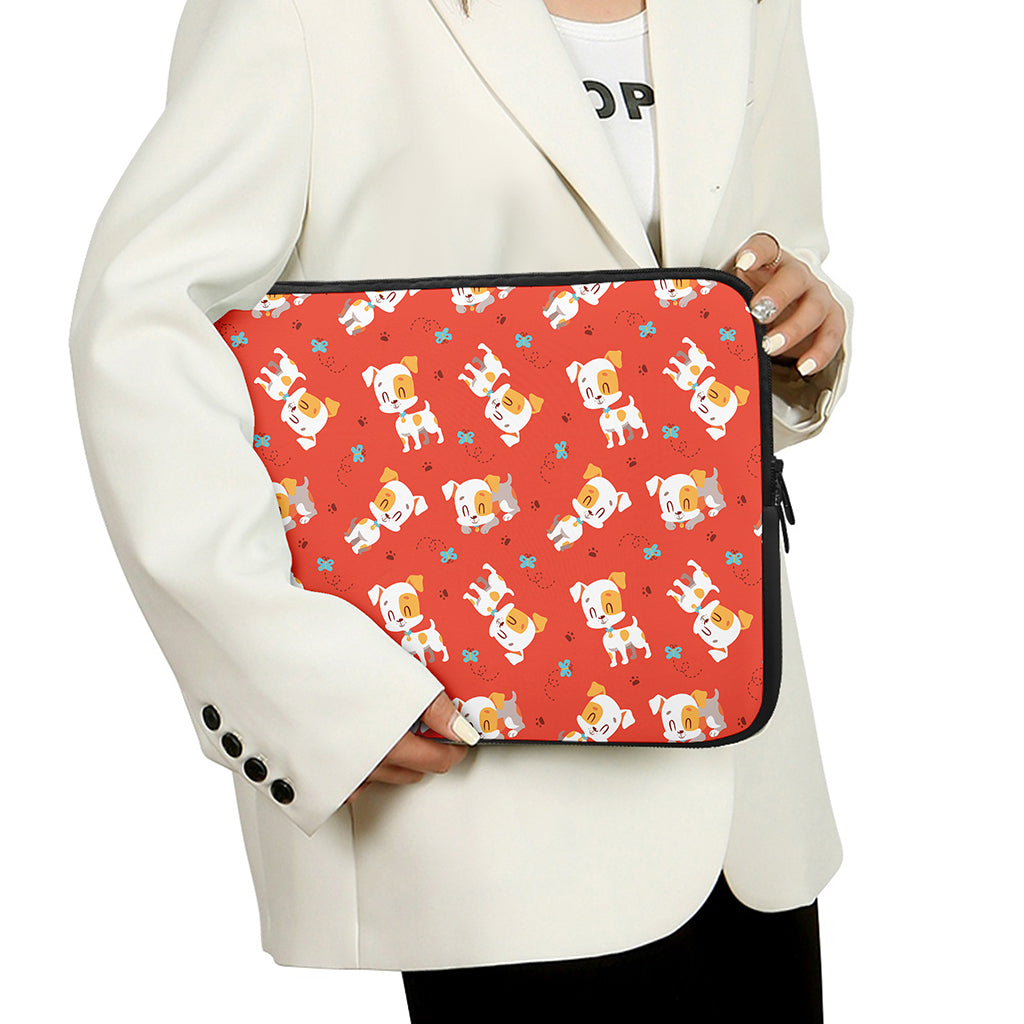 Cartoon Jack Russell Terrier Print Laptop Sleeve