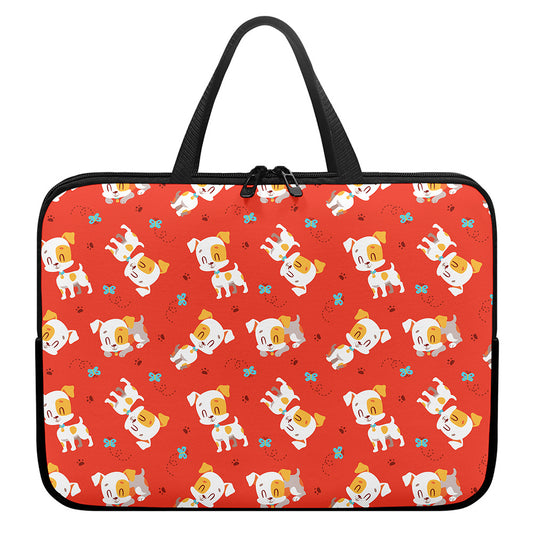 Cartoon Jack Russell Terrier Print Laptop Sleeve With Handle